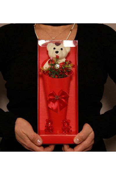 HEDİYEBİZİZ Cute Teddy Bear Gift Box for Valentine's Day