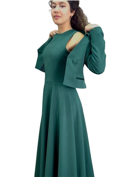 nodilife Green Women's Suit - Crop Jacket and Flared