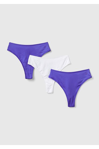 United Colors of Benetton Set de chiloți din 3 piese pentru femei, mov, amestecat de bumbac