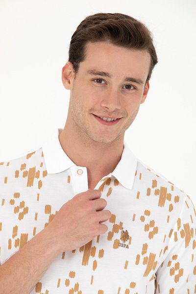 U.S. Polo Assn. Pánské tričko Camel Polo Neck 50263426-VR015