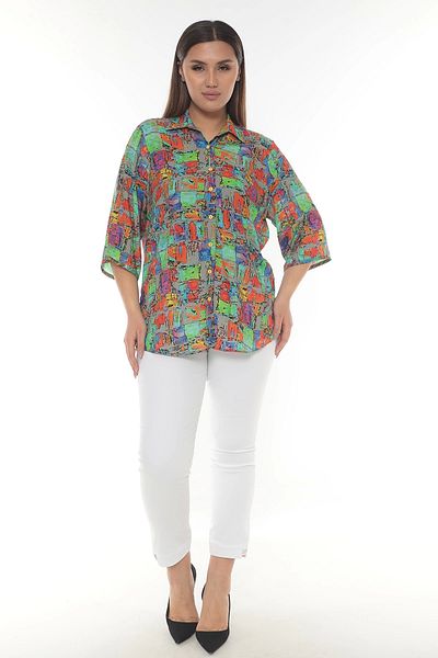 Lady Majestic Cămașă din viscoză cu modele cu design special