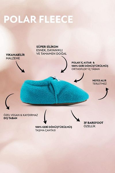 HOPFRÖG Turquoise Fleece - Barefoot Booties