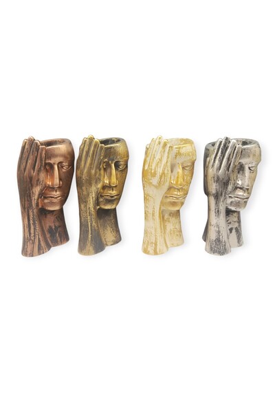 Peramari Πολυεστερικό γυναικείο βάζο σε σχήμα σαξοφώνου - Ασημί αντίκα μονό