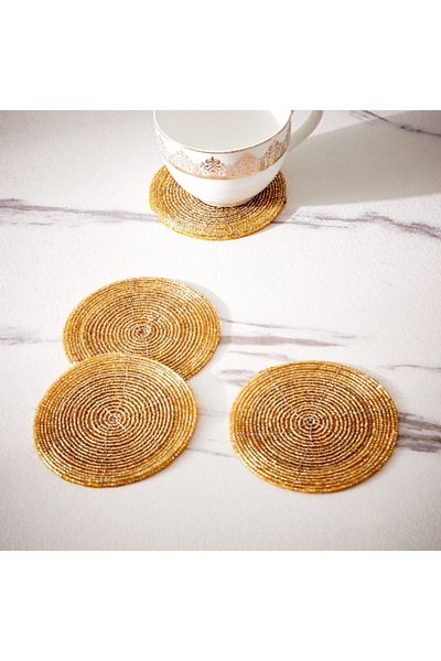 Home Box Blaze Beaded Coaster - Set of 4