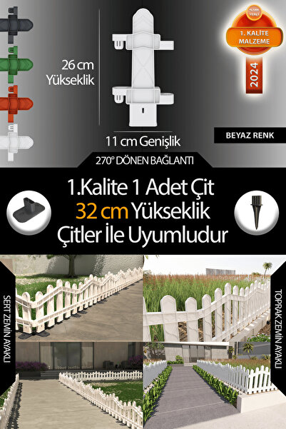 ZiDi Plastik Uzunluk - Köşe - Kenar Tamamlama Çiti (32 CM YÜKSEKLİK ÇİT ILE U...