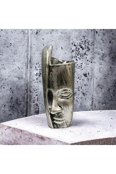 Peramari Γυναικείο βάζο από πολυεστέρα - Ασημί Μαύρο Αντίκα Μονό