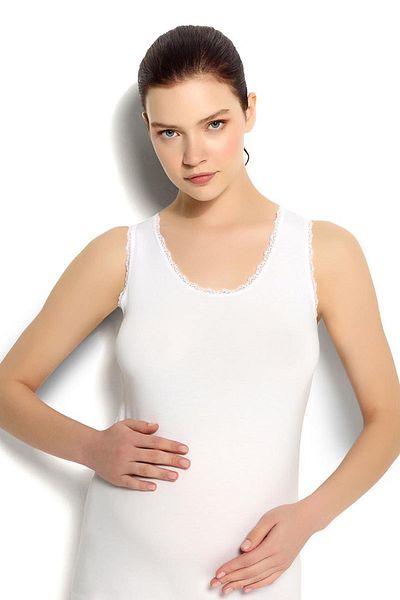 Jiber White Wide Strap Maternity Undershirt 661