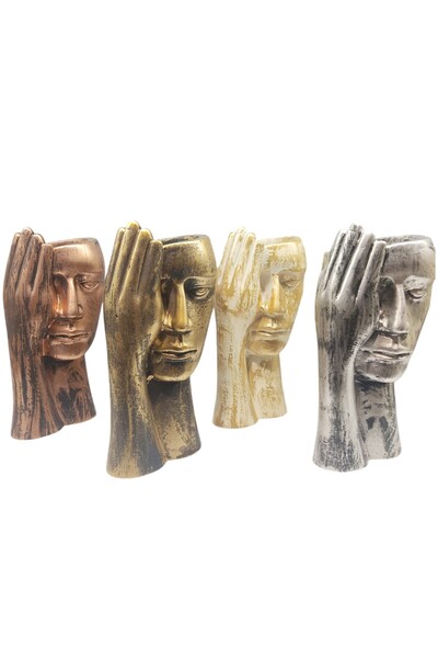 Peramari Πολυεστερικό γυναικείο βάζο σε σχήμα σαξοφώνου - Ασημί αντίκα μονό