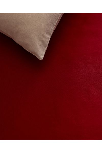 Madame Coco Manon King Size 100% Cotton Ranforce Non-Elastic Sheet - Red