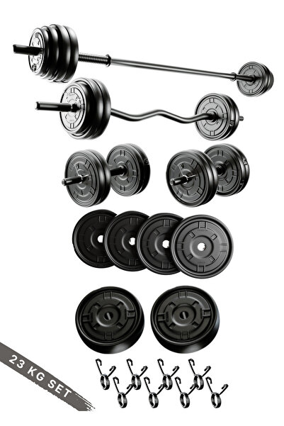 ygtsport 23 Kg Z-barlı Megaset Halter Seti Ve Dambıl Seti Ağırlık Fitness Seti(20 Kg Plaka Ağırlığı)
