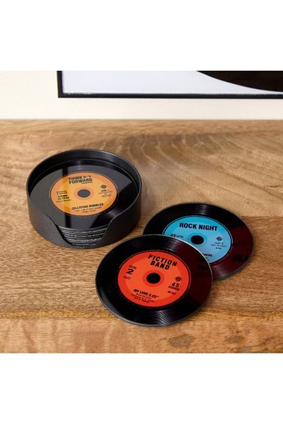Home Box Fero 6-Piece Glass Felt Coaster Set - 10x0.6x10 cm