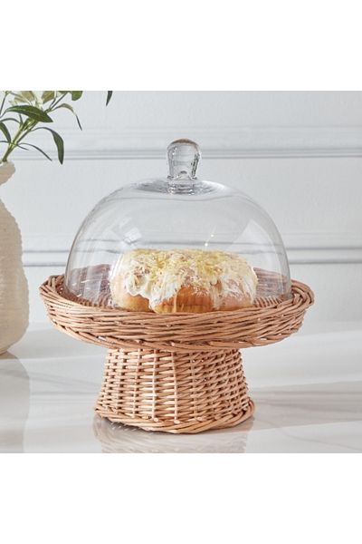 Home Box Minimalist 2-Piece Glass Cake Dome Set
