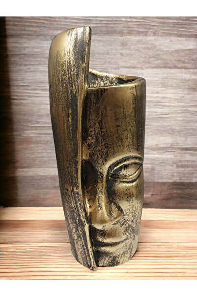 Peramari Πολυεστερικό γυναικείο βάζο σε σχήμα σαξοφώνου - Χρυσό Μαύρο Αντίκα