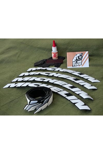 komauto Michelin 2.5 cm 8 Pieces Adhesive Rigging Sticker - Motorcycle and Automobile Vehicle Tire Lettering