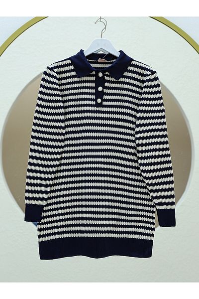 Modamorfo Laci Polo Neck Buttoned Knitwear Sweater