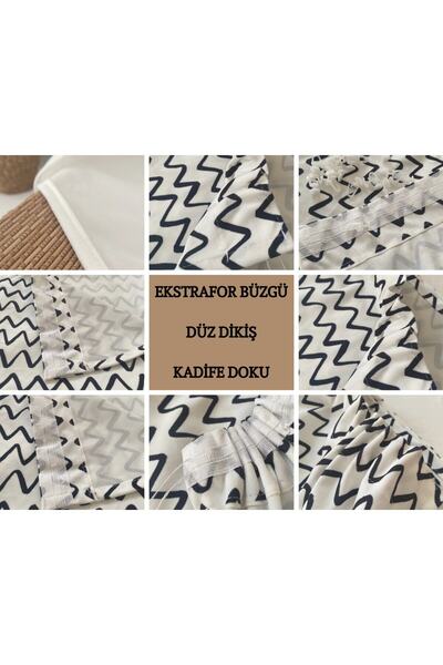 Evmila Baskılı Mutfak ,salon,yatak Ve Çocuk Odası Tek Kanat Kadife Doku Fon Perde - Renk