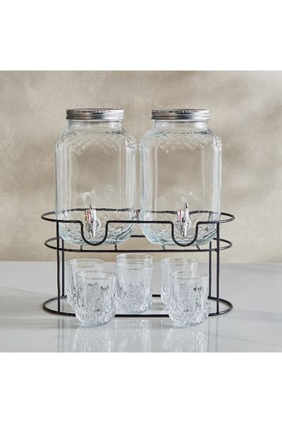 Home Box Coolers 9-Piece Glass Dispenser Set