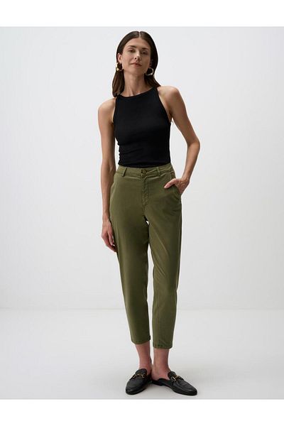 Jimmy Key Khaki Regular Leg Pocket Gabardine Trousers