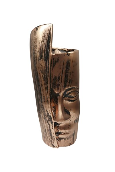 Peramari Βάζο από πολυεστέρα γυναικείο πρόσωπο - Μονόχρωμο Μαύρο Αντίκα Μονόχρωμο