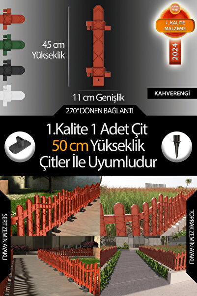 ZiDi Plastik Uzunluk - Köşe - Kenar Tamamlama Çiti (50 CM YÜKSEKLİK ÇİT ILE U...