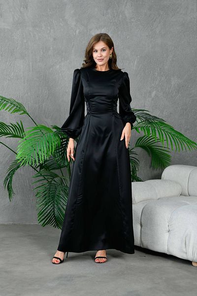 Neşeli Butik Women's Satin Padded Lace-Up Evening Dress Nbs9360