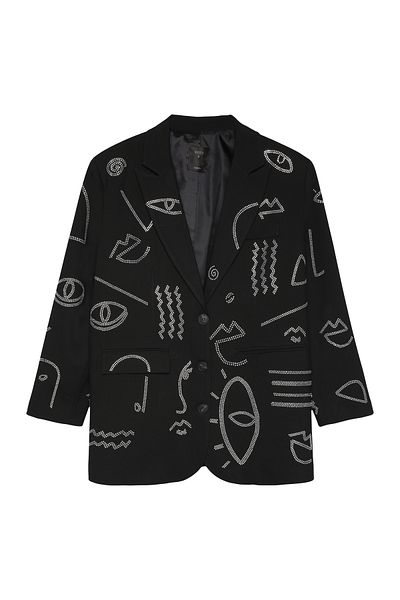 Quzu Μπουφάν Blazer - Stone Detailed