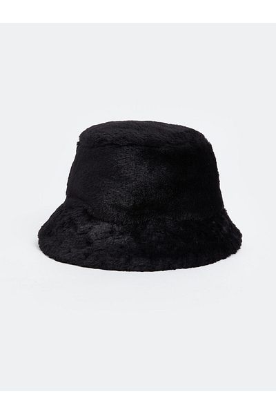 LC Waikiki LCW ACCESSORIES Pălărie cu găleată cu blană neagră pentru femei