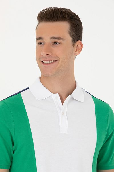 U.S. Polo Assn. Pánské zelené tričko Polo Neck 50263396 -Vr054