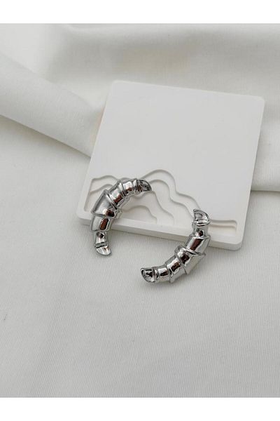 Jerie Special Series Silver Plate Croissant Trend Brand Earrings