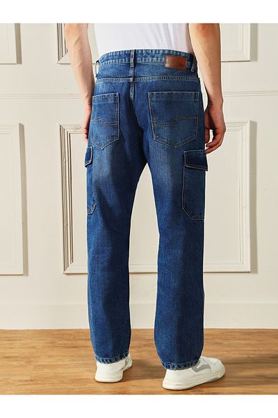 Dennis Lingo By Styli Mid Rise Relaxed Fit Clean Look Cargo Jeans