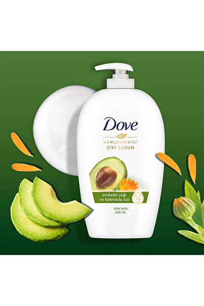 Dove Nemlendirici Sıvı Sabun Avokado Yağı ve Kalendula Özü 450 ml x3 Adet
