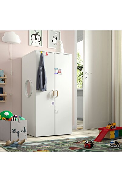 IKEA çocuk gardırobu, beyaz, 60x57x123 cm
