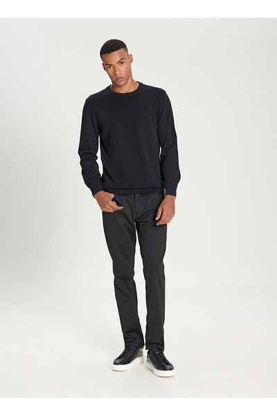 ALTINYILDIZ CLASSICS Hanorac pentru bărbați Sixstars Classics Crew Neck Standard negru ACE492510286_TRIKO CREWNECK