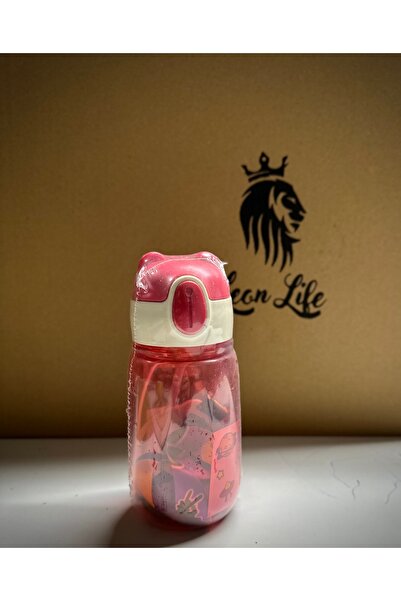 LEON LİFE Colorful Teddy Bear Children's Water Bottle 500 Ml Bpa Free School Water Bottle with Carrying Strap Drip-Free