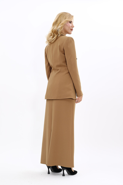 ÖNDER ÖZSOY Blazer Ceket & Uzun Kalem Etek Takım-Camel