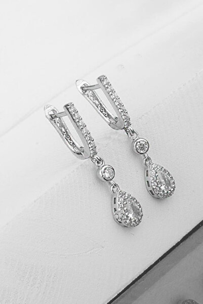 Else Silver 925 Ayar Gümüş Sallantılı Damla Küpe