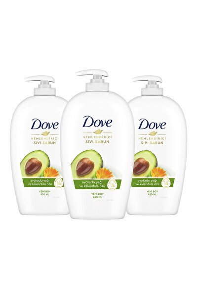 Dove Nemlendirici Sıvı Sabun Avokado Yağı ve Kalendula Özü 450 ml x3 Adet