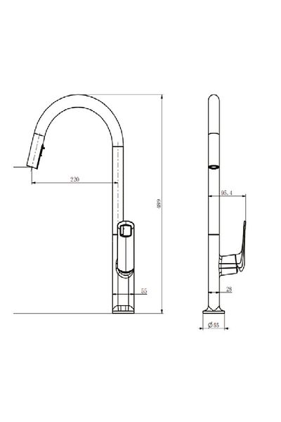Penta 1321B Black Spiral Sink Faucet