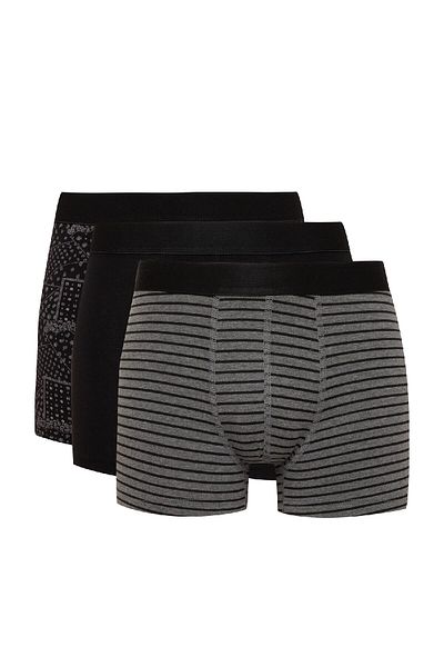 DeFacto Gestreifte 3-teilige Boxershorts für Herren C3883ax24wn