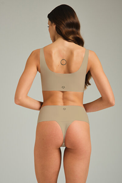 Pulsar Chiloți tanga cu talie înaltă, tăiați cu laser, Stone