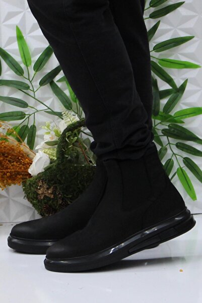 Hammer Jack 24895 Siyah Nubuk Orijinal Ürün Hakiki Deri Chelsea Erkek Bot