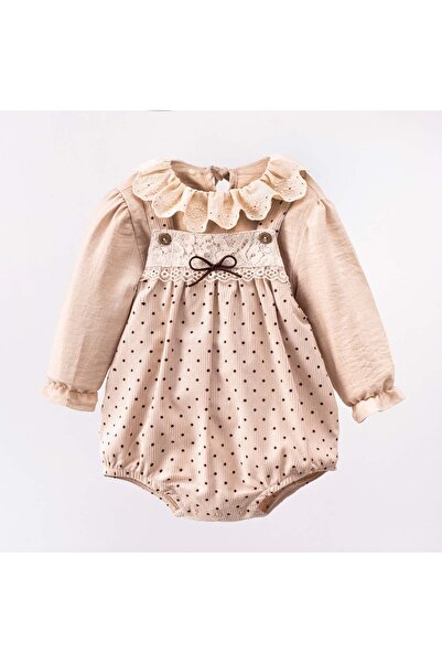 Ma Moi Baby Dakota 2’li Kadife Puantiyeli Kız Bebek Romper