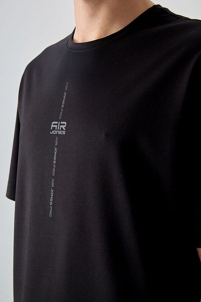 AIR JONES Tricou pentru bărbați, bumbac, gros, moale, texturat oversize, imprimat - 88373