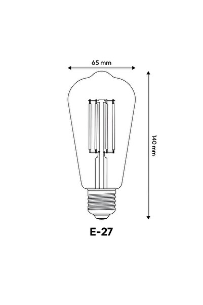 Cata CT-4353 - 8W 3200K Günışığı | LED Filament Rustik Ampul - E27