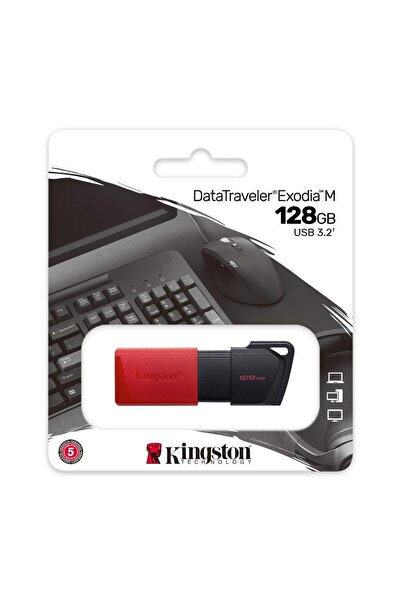 Kingston DTXM-128GB 128GB USB3.2 Gen1 DataTraveler Exodia M (Black + Red) Flash Bellek