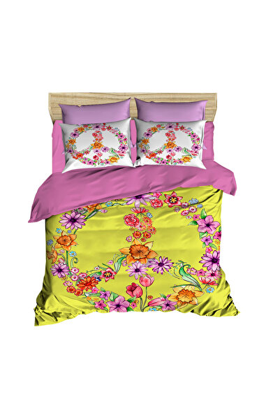 Fabeteks Peace Flower 3D Digital Double Duvet Cover Set