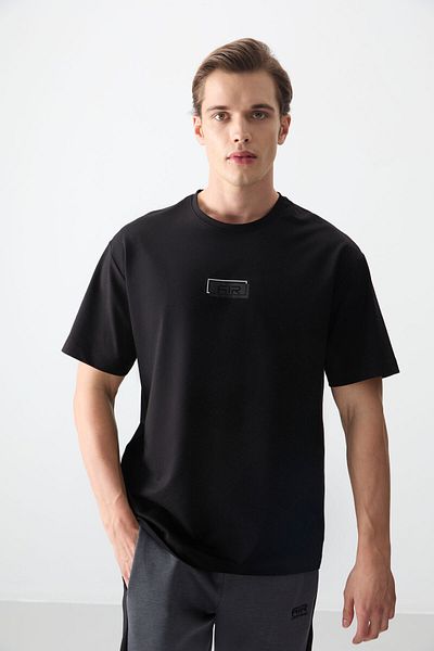 AIR JONES Tricou pentru bărbați, bumbac, gros, moale, texturat oversize, imprimat - 88376
