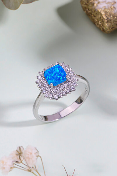 Else Silver Anturaj Tasarımı Opal Taşlı Gümüş Yüzük