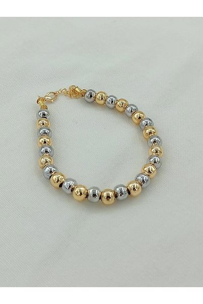 Jerie Gold and Silver Midi Anklet with Heel Detail