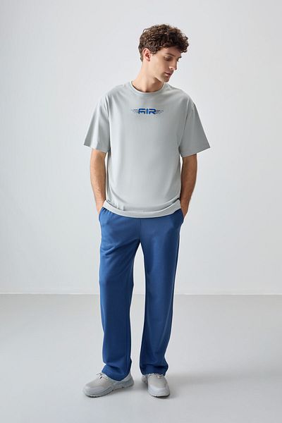 AIR JONES Ανδρικό μπλουζάκι Oversize με στάμπα - 100% βαμβάκι, παχιά απαλή υφή - 88356